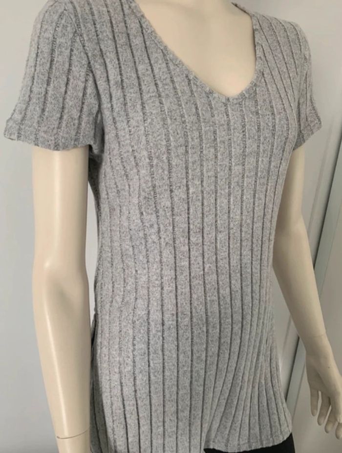 Top tunique gris manches courtes taille L ou 40/42 - photo numéro 3