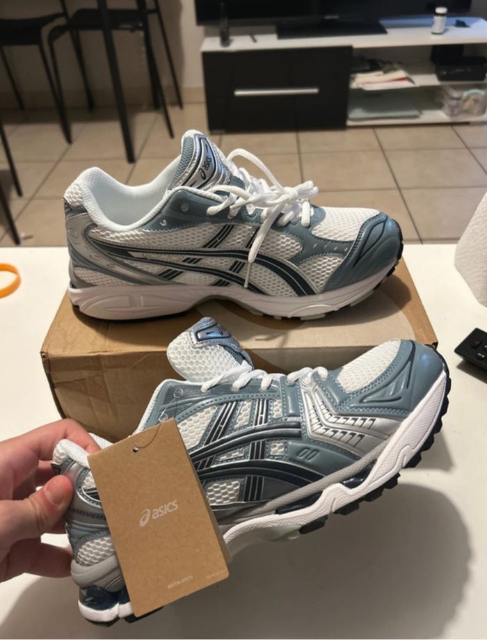 Kayano 14 asics white FJord grey