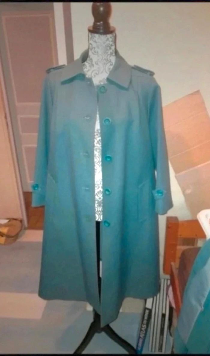 Trench gris vert T40 idéal printemps