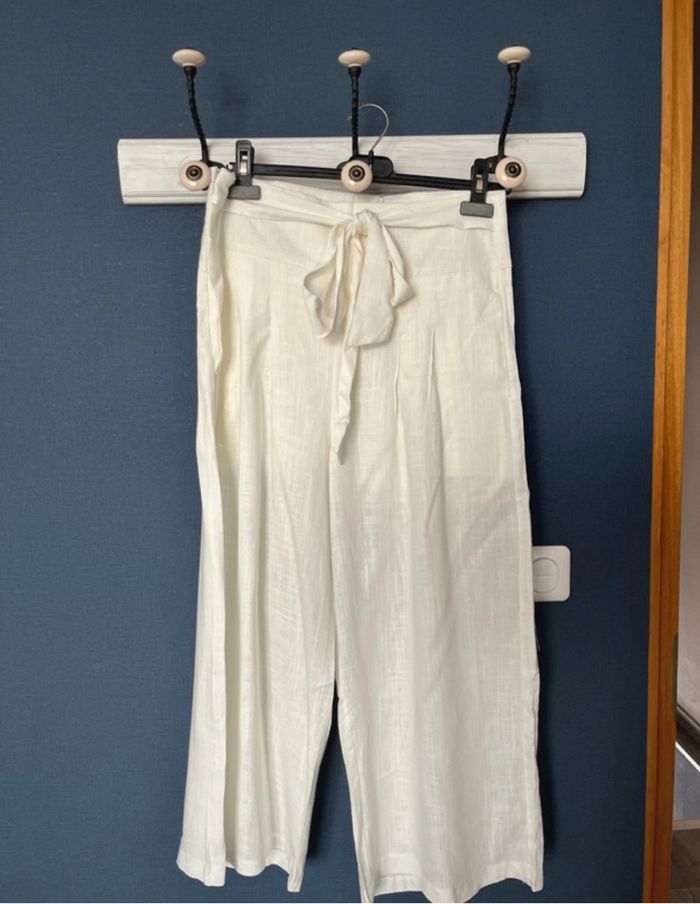 Pantalon en lin jambes larges