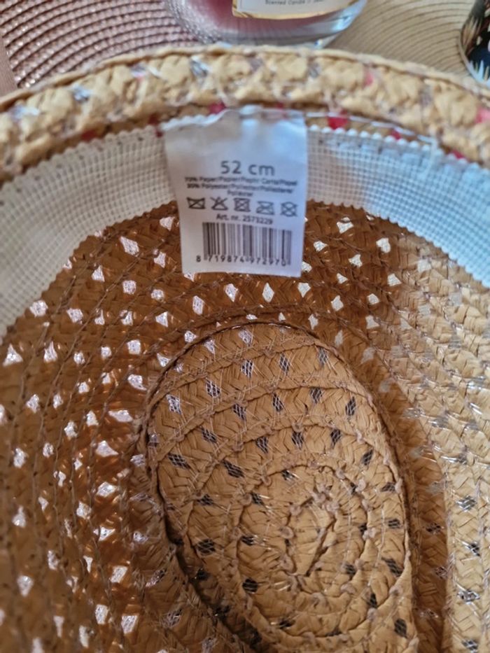 Chapeau de paille taille 52 - photo numéro 3