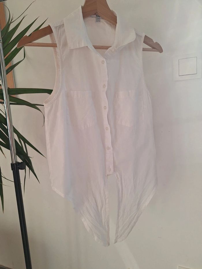 Petite chemise blanche sans manche Jennyfer XS femme fille - photo numéro 3