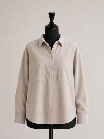 Chemise côtelé oversize beige femme Taille 36