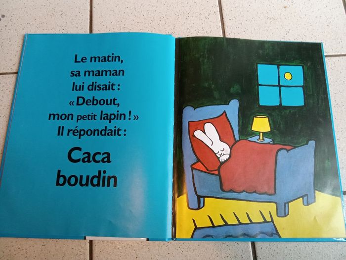 Livre école des loisirs caca boudin de staphanie blake, bleu, lapin - photo numéro 4