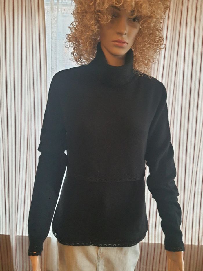 Pull col roulé noir Matin Blanc taille 3 (38/40) - photo numéro 7