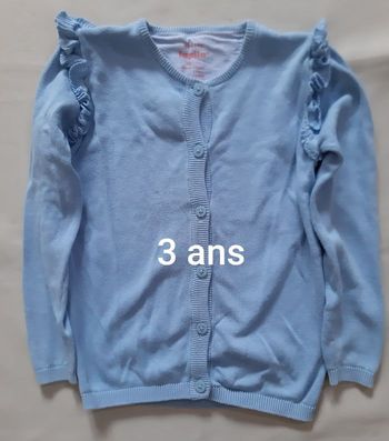 gilet en coton bleu clair fille - lupilu - 3 ans