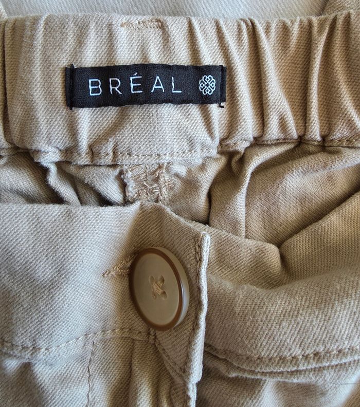 Bréal Pantalon Chino Coton Lin Beige Très bon état 38 - photo numéro 3