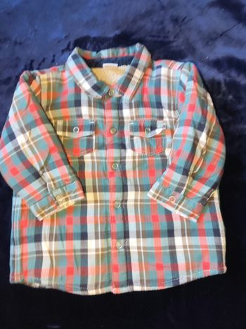 Veste molletonnée à carreaux type bûcheron petit bateau 12 mois