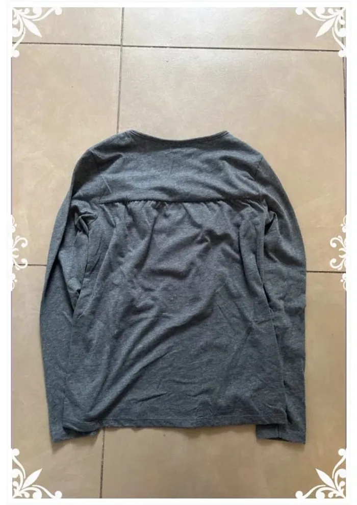 T-shirt manches longues enfant fille gris taille 12 ans Kiabi - photo numéro 7