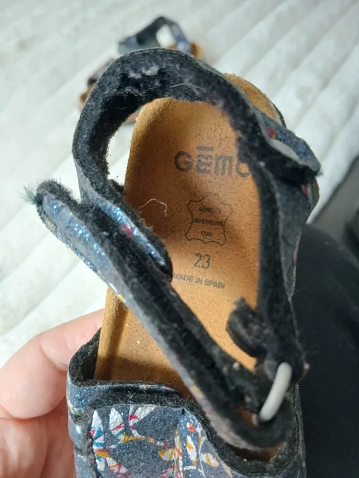 Claquettes cuir fille gemo - photo numéro 3