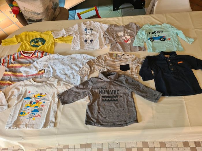 Lot 10 t shirts manches longues 9M Disney mickey Kitchoun Orchestra TAO