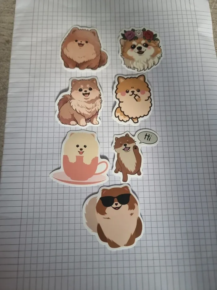 Lot d'autocollants motif chien (lot E)