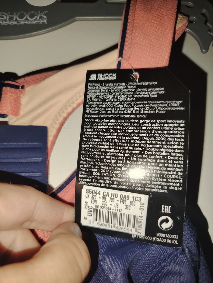 Soutien gorge sport shock absorber taille 85C - photo numéro 3