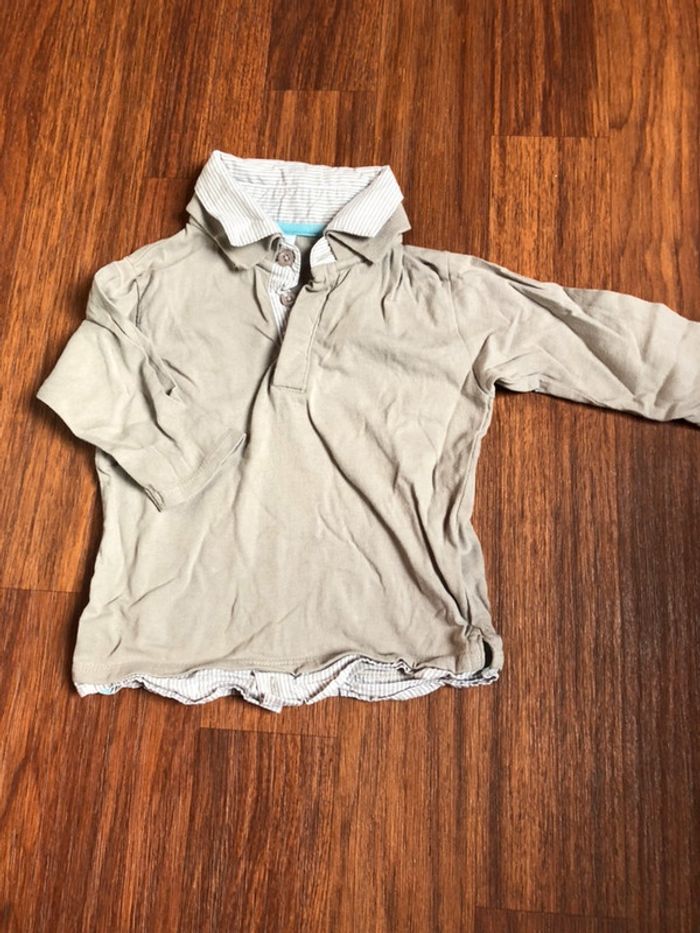 Pull polo beige