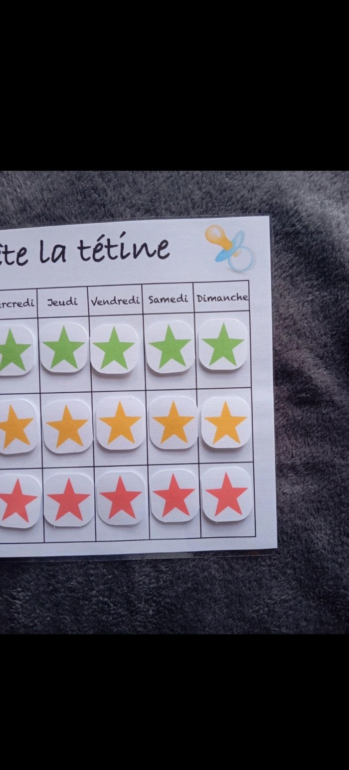 Fiche plastifié j'arrête là tétine - photo numéro 2