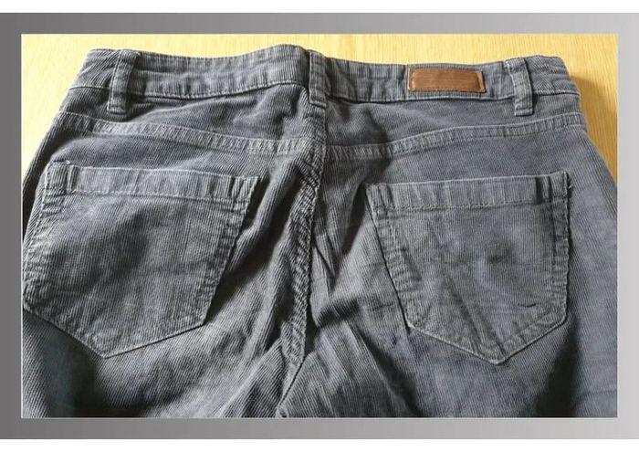 Pantalon velours femme H&M T38 long 98cm gris - photo numéro 5