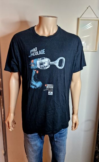 Up T-shirt Noir Droit Homme Taille XXL Humour Bricolage