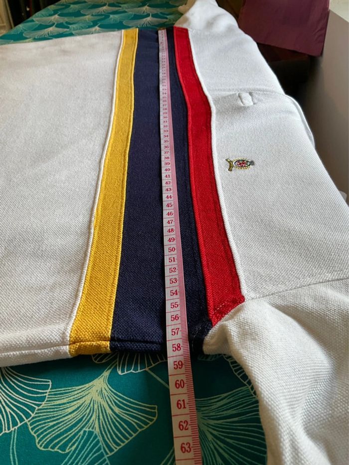 Polo blanc pour homme Tommy Hilfiger logo vintage taille L 025 - photo numéro 4