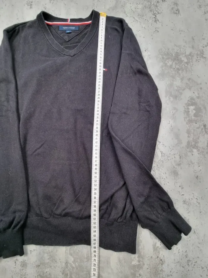 Pull col V Tommy Hilfiger noir Taille S - photo numéro 8