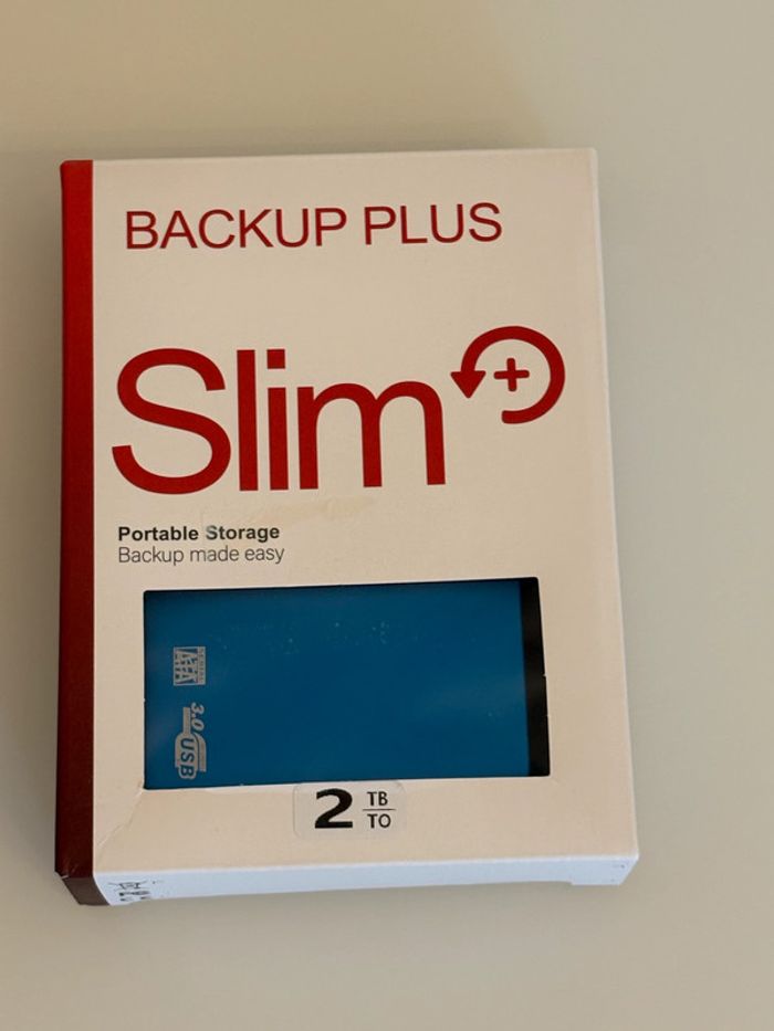 Disque Dur Externe Seagate Backup Plus Slim – 2 To – Neuf & Ultra Compact - photo numéro 4