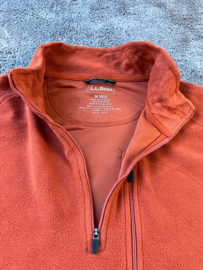 L.L. Bean Pull Polaire Zippé Col Montant Orange – Taille M - photo numéro 7