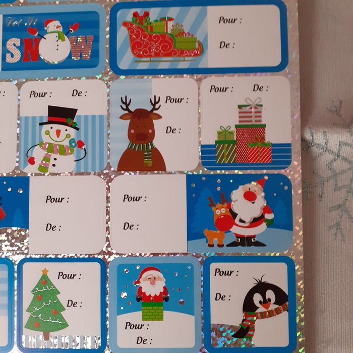 Noël: Boîte métal +80 étiquettes adhésives - photo numéro 6