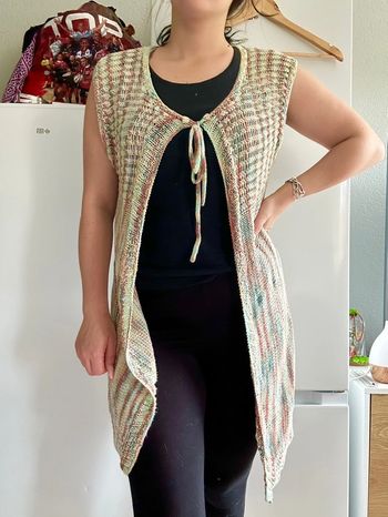 Gilet long au crochet