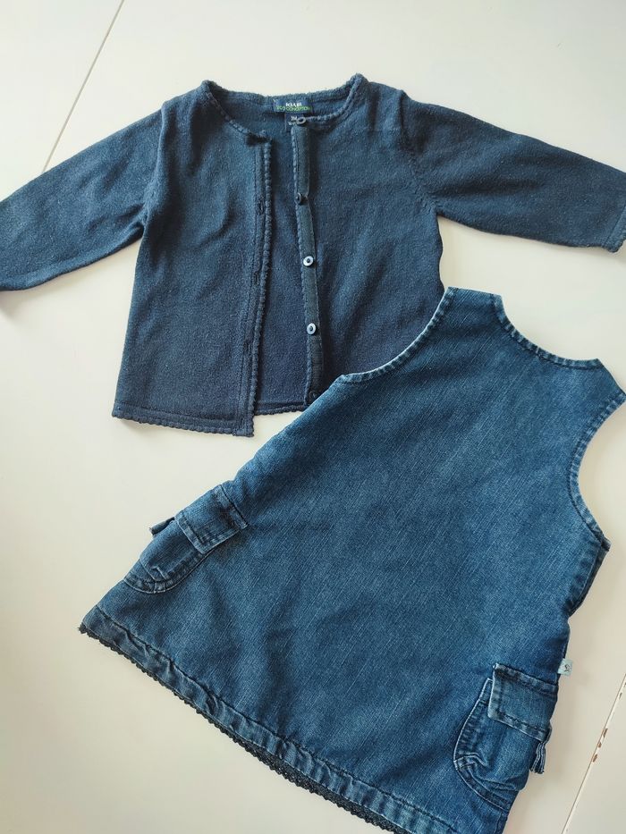 Robe en jeans + gilet - photo numéro 3