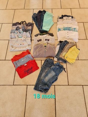 Lot 32 vêtements 18 mois garçon