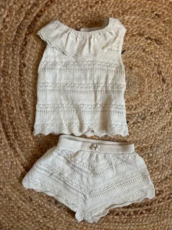 Tenue ensemble 2 pièces crochet macramé Kiabi 12 mois tbe