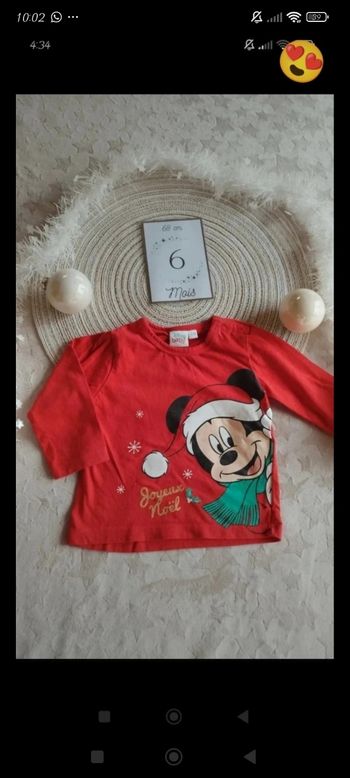 T-shirt manche longue Mickey de Noël