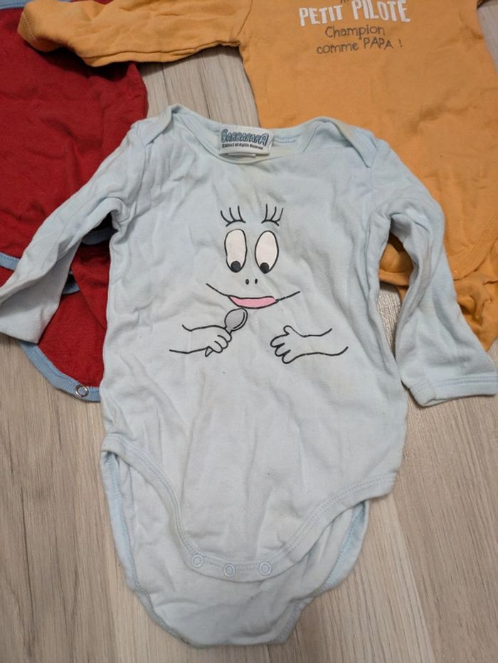 Lot de 3 bodys manches longues garçon 6 mois - photo numéro 2