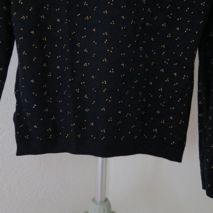 🌟 Pull fin bleu marine  Camaïeu – détails dorés & boutons épaule - photo numéro 6