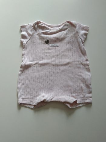 combi courte rose pâle à pois in extenso fille 6 mois