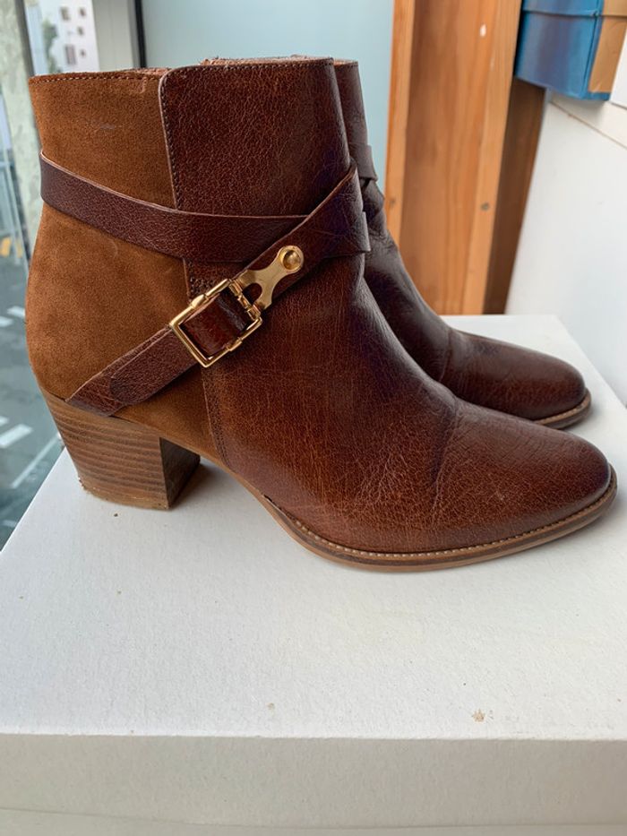 Boots à talons Jonak en cuir cognac 38 - photo numéro 2