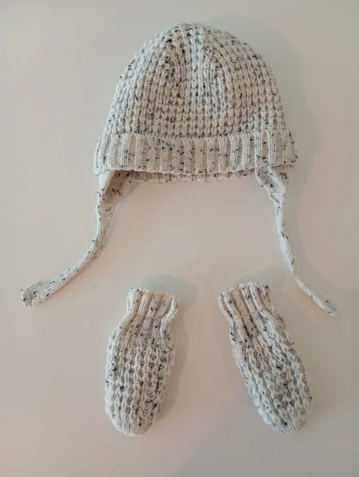 Bonnet et moufles en coton Kiabi 12 mois - photo numéro 2