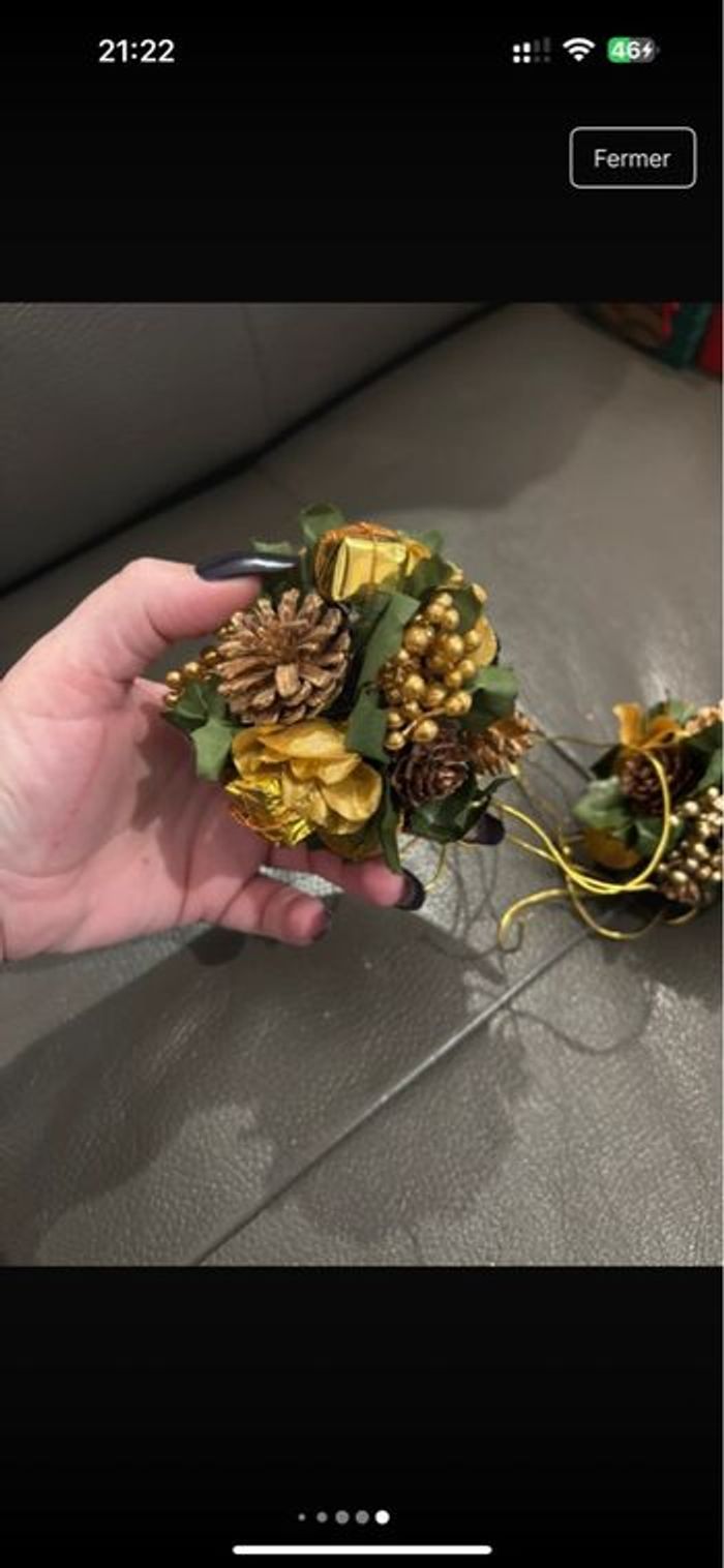 Lot de 2 grosses boules décoratives à pendre de Noël - photo numéro 5