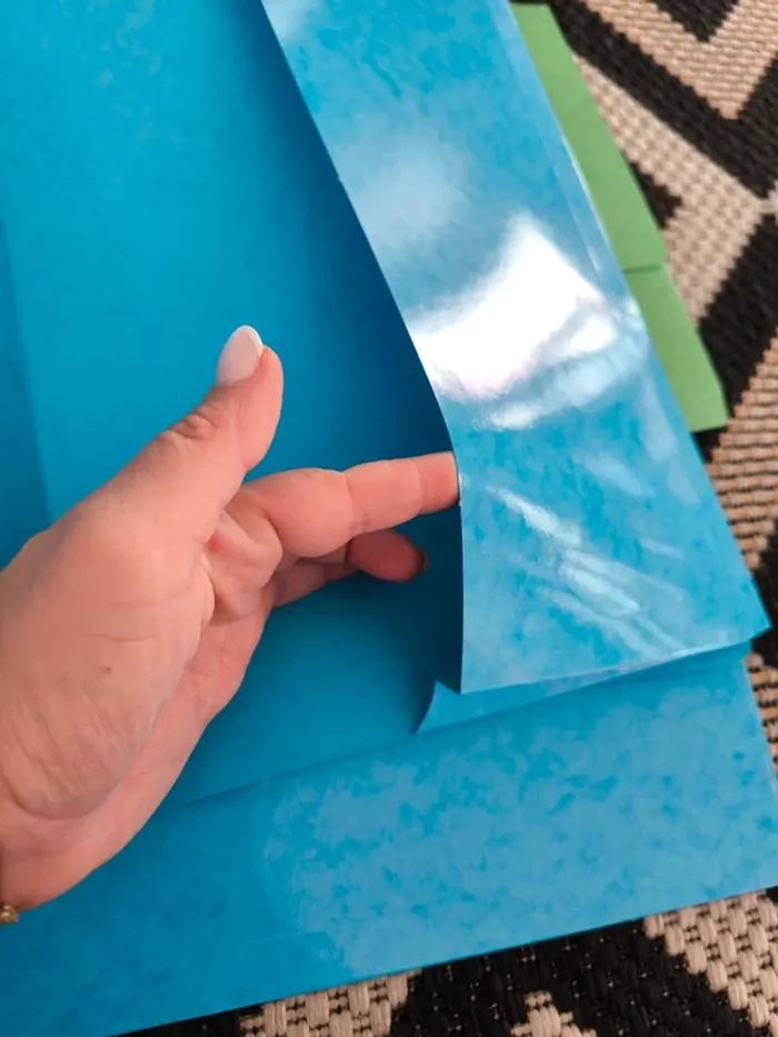 Lot de 3 pochettes plastifiées – Bleu & Vert – Neuf - photo numéro 2