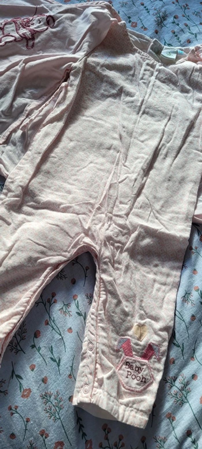 Ensemble attaché body long pantalon et veste Kimono Winnie l'Ourson brodé Disney 3-6mois Neuf - photo numéro 10