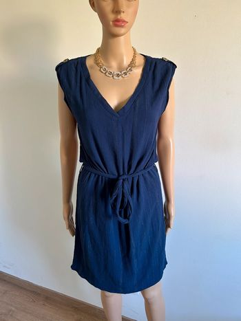 Robe bleue marine sans manches Breal taille 38 TBE