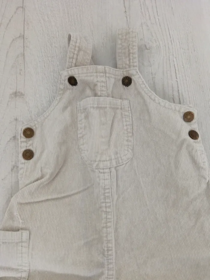 Salopette velour épais beige 18 mois - photo numéro 2