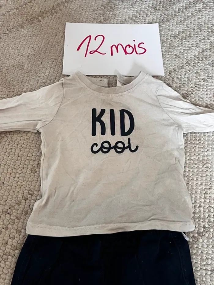 Ensemble pantalon tee shirt manche longue 12 mois - photo numéro 2