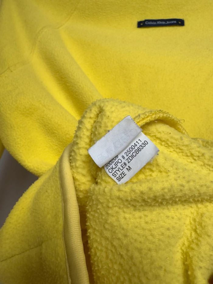 sweat sans capuche polaire zip jaune M Calvin Klein - photo numéro 3