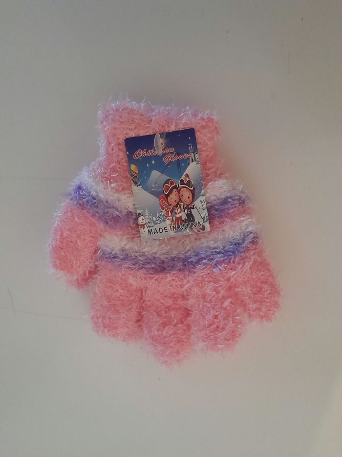 Gants tout doux 2-3ans rose violet