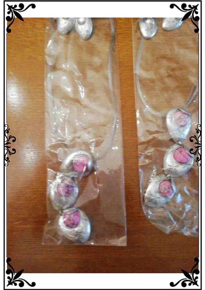 Lot 2 parures bijoux rose vintage - photo numéro 5