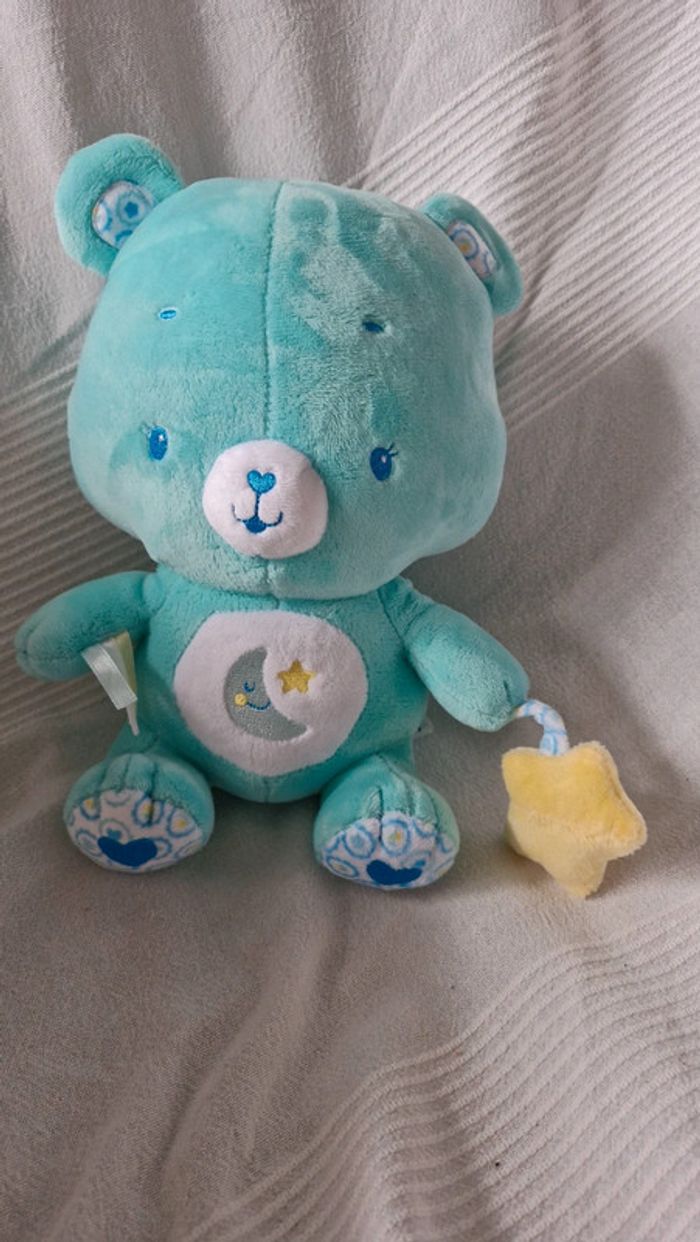 Peluche bisounours baby bleu vert - photo numéro 2