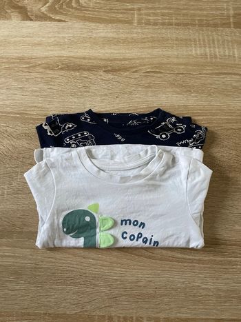 Lot 2 t-shirt manches longues - 12 mois