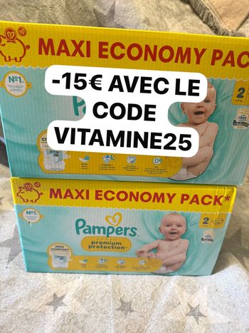Deux carton couche Pampers economy taille  2 preuim