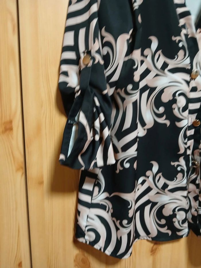 Chemisier noir et rose pâle taille L Marque Estee Brown - photo numéro 2
