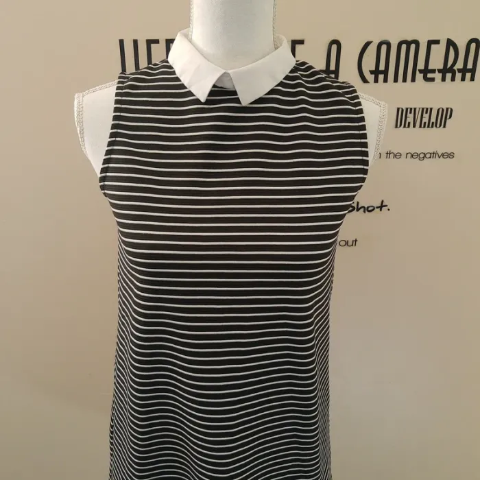 Robe marinière bleu et blanche trapèze Mim taille 2 - photo numéro 2